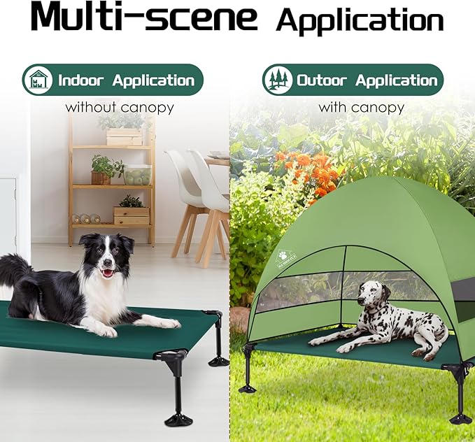 Elevated Dog Bed with 2024 Newest Canopy