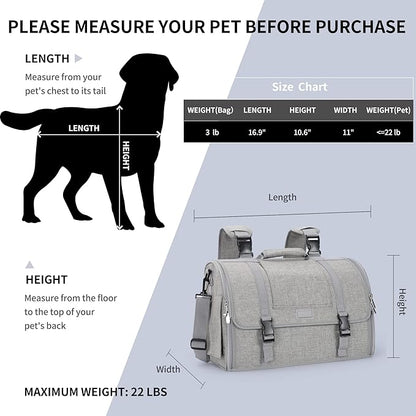 Mile High Life | Outdoor Travel Pet Carrier | Hiking Outdoor Dog Carrier Backpack | Collapsible Dog Carrier for Small Medium Dogs | Cat Crates w Breathable Mesh with Soft-Sided (Grey)