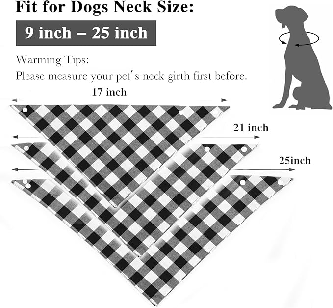 Birthday Plaid Dog Bandana with Button