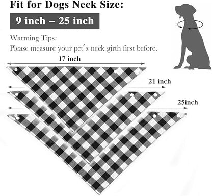 Birthday Plaid Dog Bandana with Button