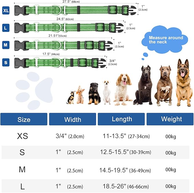 Reflective Martingale Dog Collars. Dog Collar with Quick