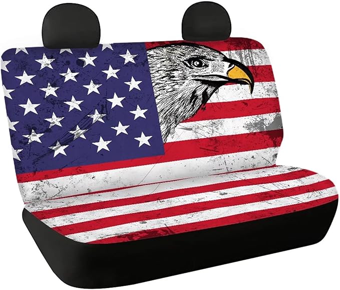 AFPANQZ America Flag Eagle Car Interior Rear Seat