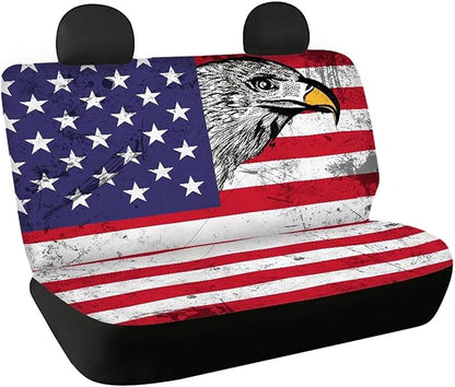 AFPANQZ America Flag Eagle Car Interior Rear Seat