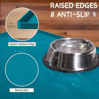 MateeyLife Silicone Cat & Dog Food Mat for Floors Waterproof