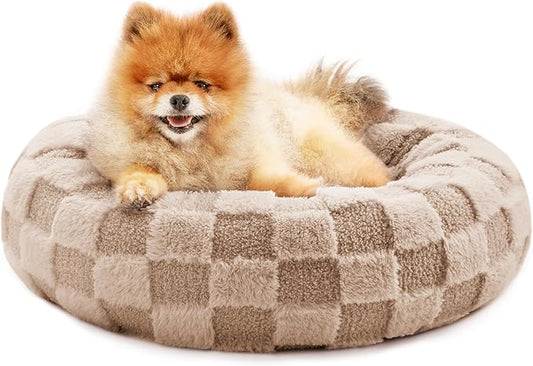 Love's cabin Round Donut Cat and Dog Cushion Bed 20in Pet