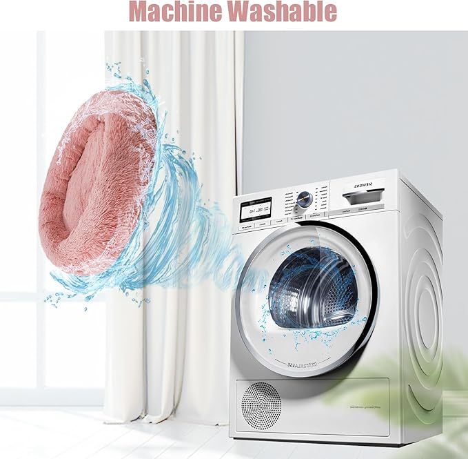 Aurako Cat Bed Dog Bed Round Cushion Pet 23" Rose