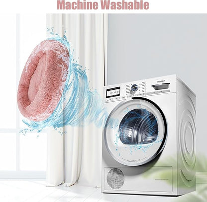 Aurako Cat Bed Dog Bed Round Cushion Pet 23" Rose