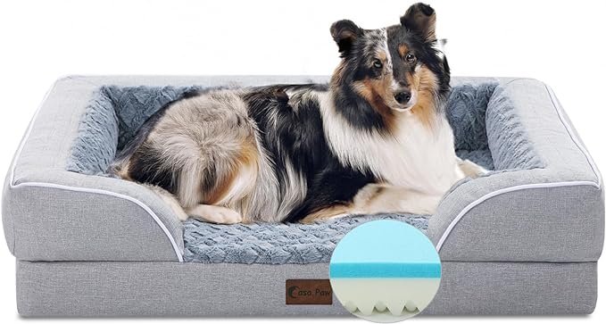 Memory Foam Large Dog Bed with Bolsters