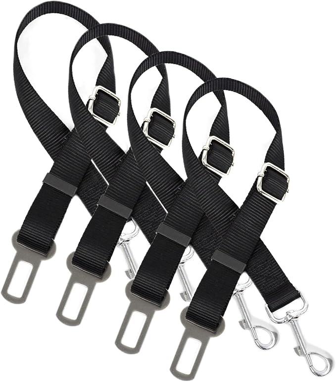 |4-Pack| PET PALACE Adjustable Nylon Pet Dog Cat Car Seat Belt Safety Leash Leads Vehicle Seat Belt Harness, APL1775