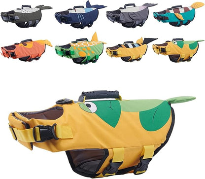 Gyuzh Dog Life Jacket for Swimming,Dog Life Vest for Swimming Boating,Dog Flotation Vest Hign Buoyancy,Shark Dog Swim Safety Vest,Dog Life Jacket with Rescue Handle for Small Medium Large Dogs