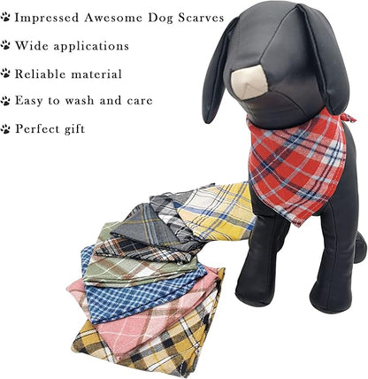PET SHOW 50pcs Bulk Plaid Small Dog Bandanas