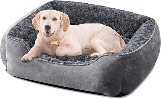 JOEJOY Rectangle Dog Bed for Large Medium Small Dogs Machine Washable Sleeping Dog Sofa Bed Non-Slip Bottom Breathable Soft Puppy Bed Durable Orthopedic Calming Pet Cuddler