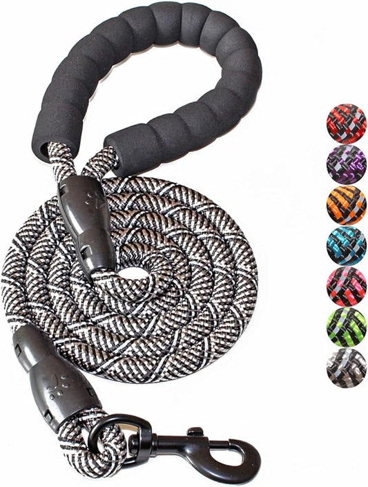 BAAPET 2/4/5/6 FT Dog Leash with Comfortable Padded Handle and Highly Reflective Threads for Small Medium and Large Dogs (5FT-1/2''
