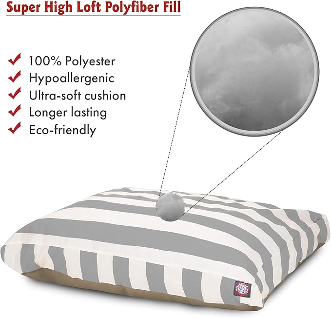 Majestic Pet Rectangle Medium Dog Bed Washable – Non Slip Comfy Pet Bed – Dog Crate Bed with Removable Washable Cover – Dog Kennel Bed for Sleeping 36x29x4 Inch