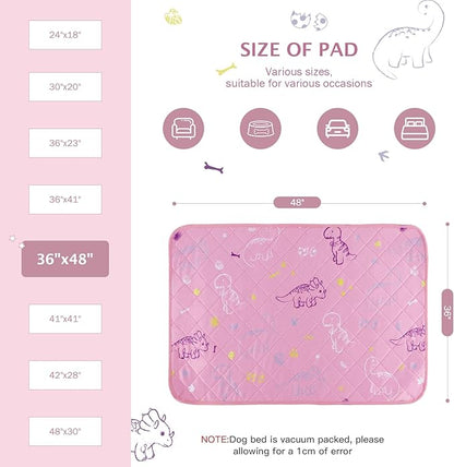 IEUUMLER Washable Pee Pads for Dogs 2 Pack EU007 (Pink 36"X48"-2pcs)