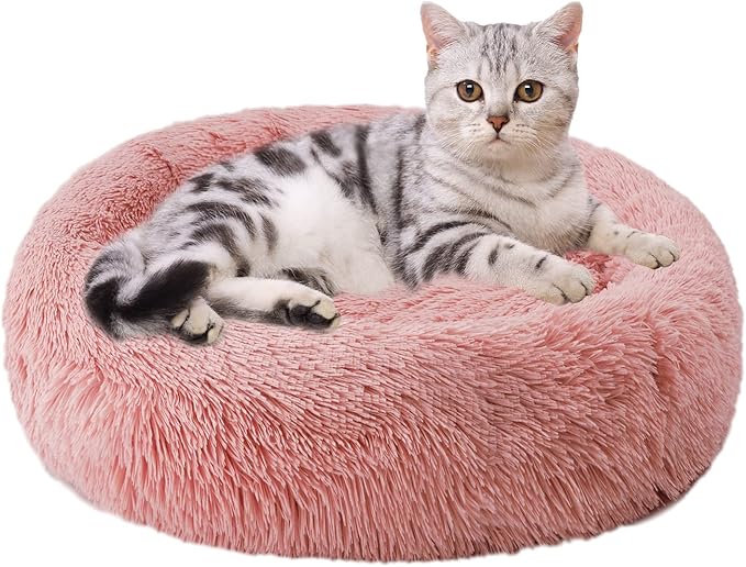 Aurako Cat Bed Dog Bed Round Cushion Pet 16" Rose