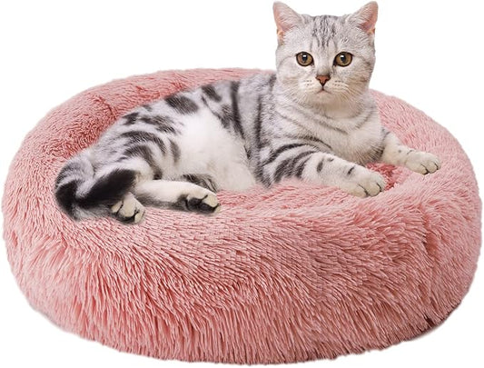 Aurako Cat Bed Dog Bed Round Cushion Pet 16" Rose