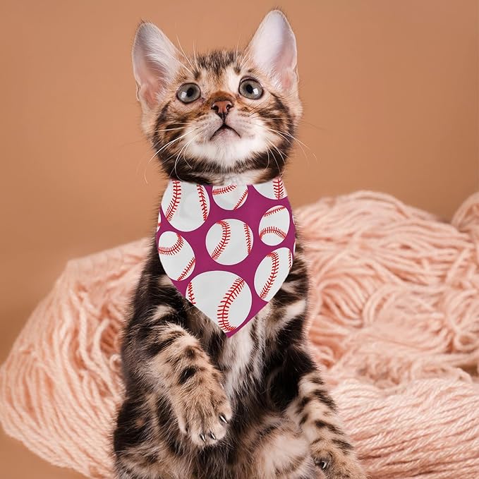 Baseball Dog Bandanas for Small Dogs Breed Cats 18 Inch 7PCS