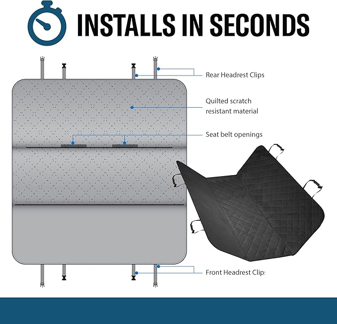 Custom Accessories Quilted Pet Hammock Seat Cover for Cars