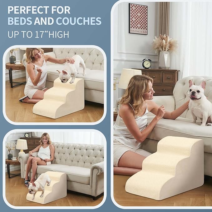 BOMOVA Dog Stairs for Small Dogs 3-Step Dog 2/3/4/5 Steps