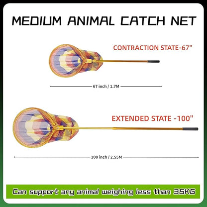 Catch Net, Small Animal Catcher Net for Chicken, Duck, Goose, Fish, Cat, Bird, Raccoon, Dog and Others(43"- 78" Handle with 20" Net Opening)