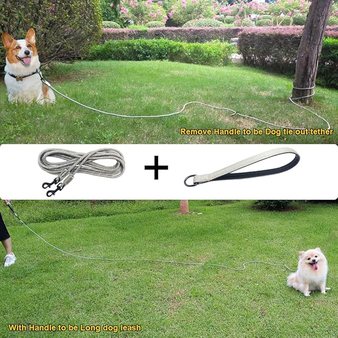 Long Leash for Small Dogs 8FT/12FT/20FT/30FT/50FT/65FT/75FT/100FT Reflective