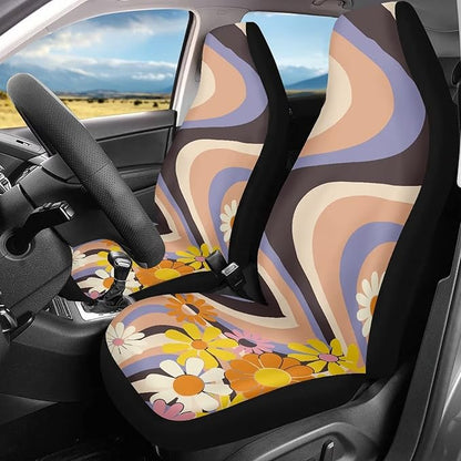 UNICEU 70s 80s Twirl Cute Daisy Flower Car 2 Packs