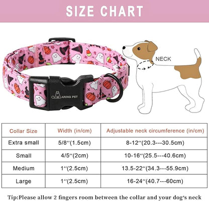 ARING PET Halloween Dog Collar-Cotton Pink Pumpkin Dog Collar