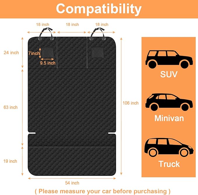 Mancro SUV Cargo Liner for Dogs (106” L 54” W)