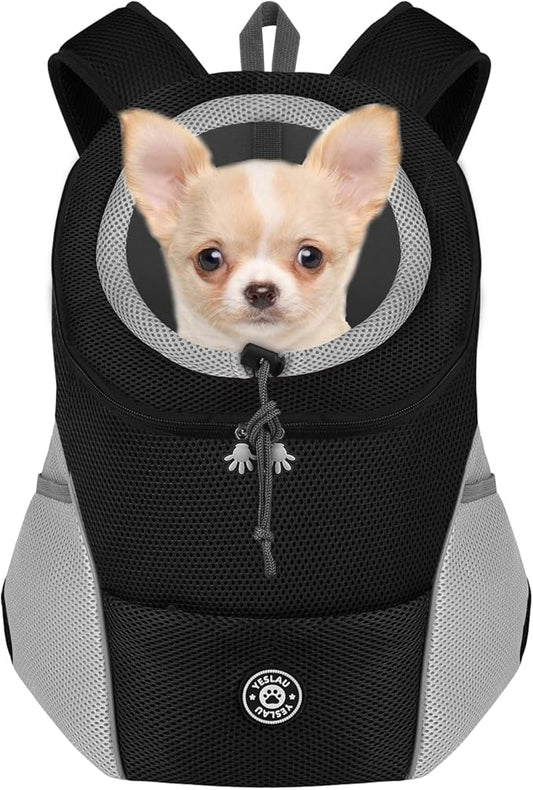 YESLAU Dog Backpack Carrier Pet Carrier for Small Medium Dogs Travel Bag Front Pack Breathable Adjustable with Safety Reflective Strips for Hiking Outdoor Cats