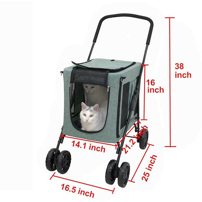 3 in 1 Cat Stroller with Detachable Carrier 15 20 30 Lbs 2 Two