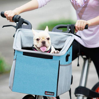 Pet Carrier Bicycle Basket Bag Pet Carrier/Booster Backpack for Dogs and Cats with Big Side Pockets,Comfy & Padded Shoulder Strap,Travel with Your Pet Safety（Blue）