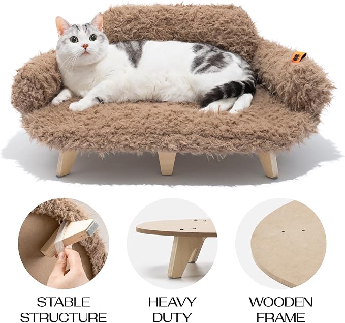 MEWOOFUN Removable Washable Cover Cat Bed 26"x18.3"x8.5" Elevated