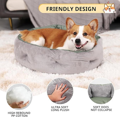Dual-Sided Dog Beds for Medium & Small Dogs 25" L 25" W 8" Th)