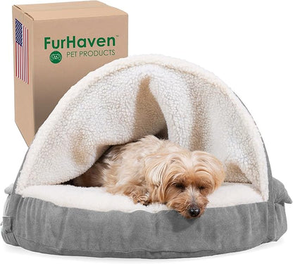 Furhaven 26" Round Memory Foam Dog Bed for Medium/Small Dogs w/ Removable Washable Cover 30 lbs 26-inch