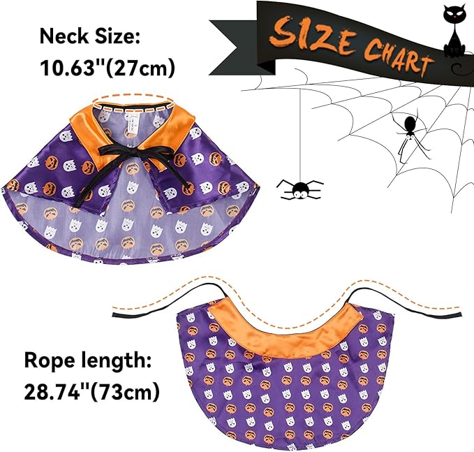 NAMSAN Cat Halloween Costumes Wizard Cloak Small Dog Witch Clothes Cosplay Outfit for Halloween