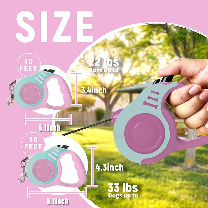 Retractable Dog Leash Automatic Telescopic Tractor Dog Tape 10/16 FT