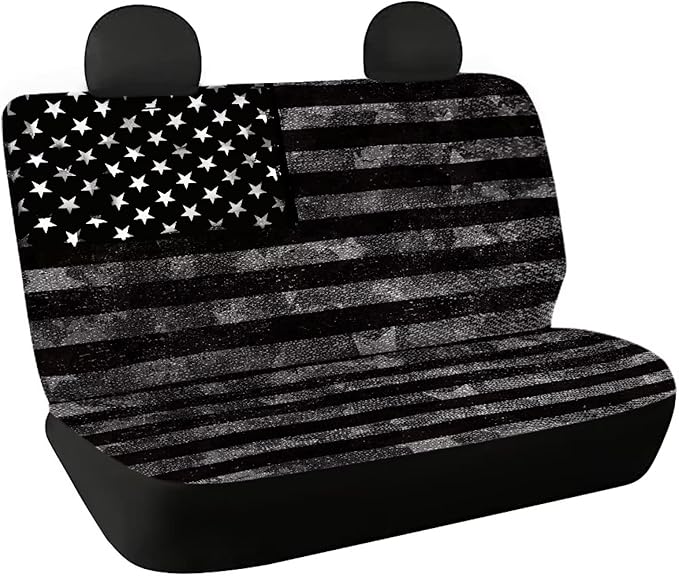Tupalatus Set of 2 Pack Car Back seat Covers Full Set Auto Backing Bench Seats Covers Pet Dog Pads Fit Most Vehicle Truck for American Independence Day
