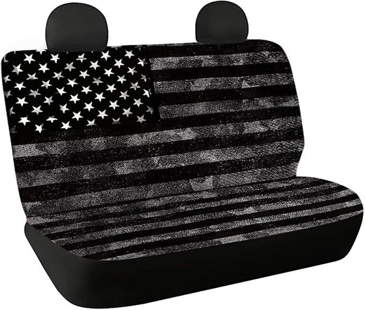 Tupalatus Set of 2 Pack Car Back seat Covers Full Set Auto Backing Bench Seats Covers Pet Dog Pads Fit Most Vehicle Truck for American Independence Day