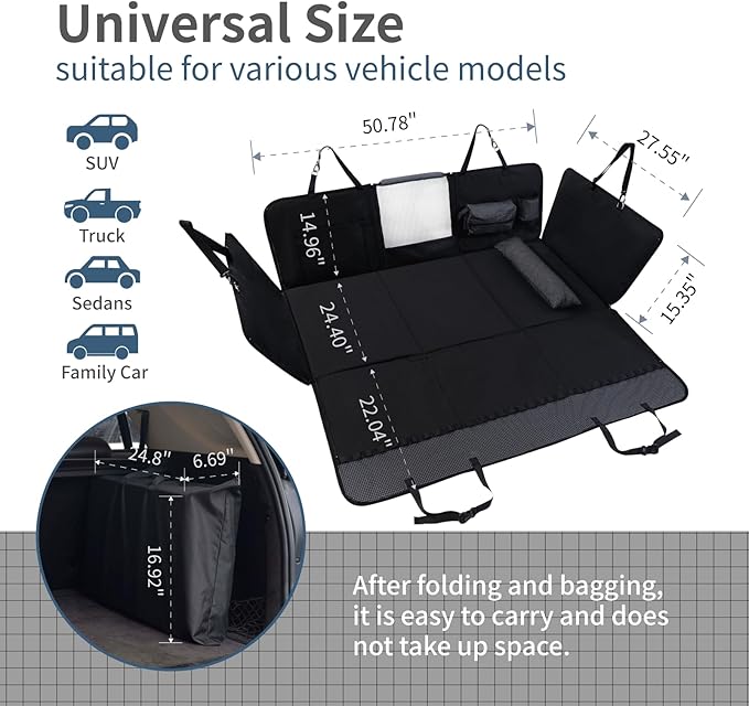 Dog Car Seat Cover for Back Seat