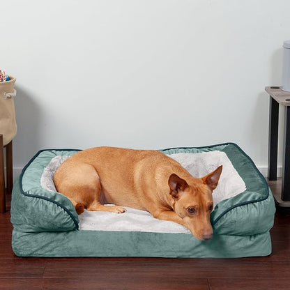 Furhaven Orthopedic Dog Bed for Medium/Small Dogs w/ Removable Bolsters & Washable Cover 35 lbs