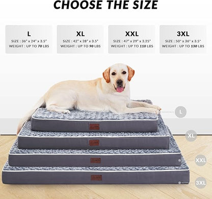 Figopage Orthopedic Memory Foam Dog Bed for Large Dogs