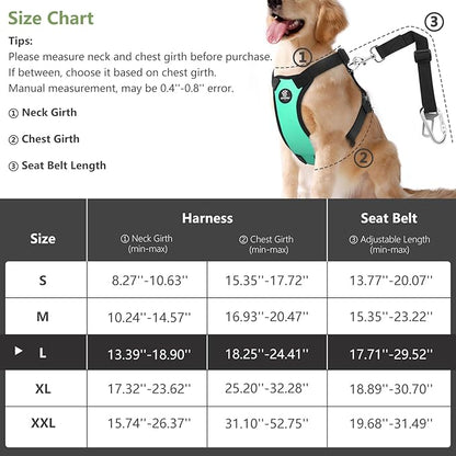 Dog Vehicle Safety Vest Harness