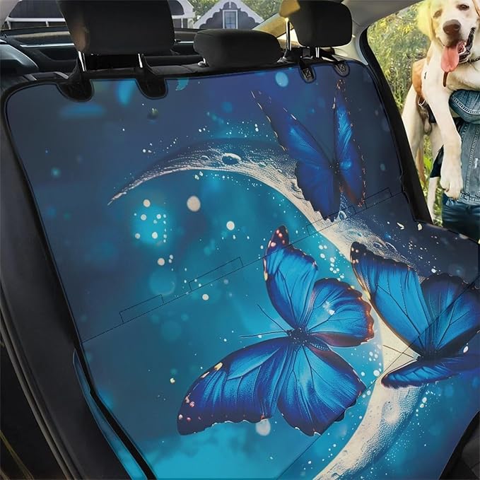 AFPANQZ Moon Butterfly Dog Dog Back Seat Cover