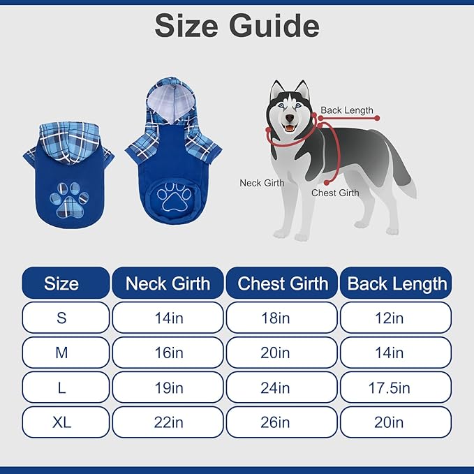 Plaid Dog Hoodie Pet Clothes Sweaters with Hat 1)