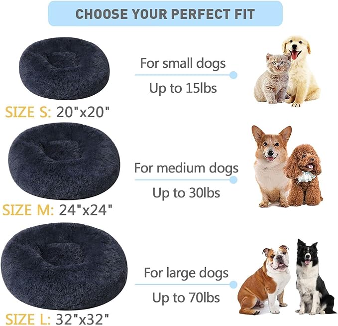 BinetGo Dog Bed Calming Cat and Dog Beds 32 inches
