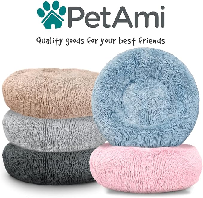 PetAmi Calming Dog Bed for Small Medium Dog Cat 45 lbs, 30 inch,