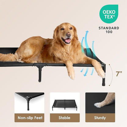EHEYCIGA 44 Inch Elevated Dog Cot Beds for Large Dogs