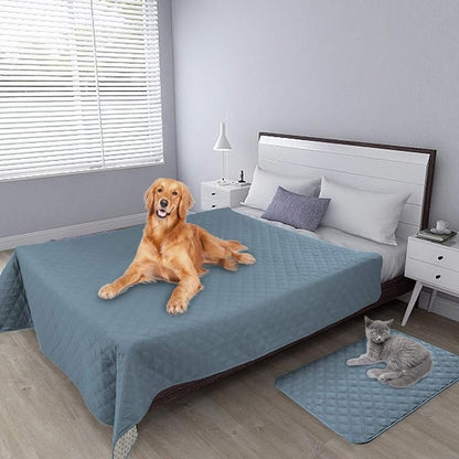 Easy-Going 100% Waterproof Dog Bed Cover, Non-Slip Pet Blanket for Furniture, Washable Couch Cover, Repleasement Sofa Cover (86X82 in,Light Blue)