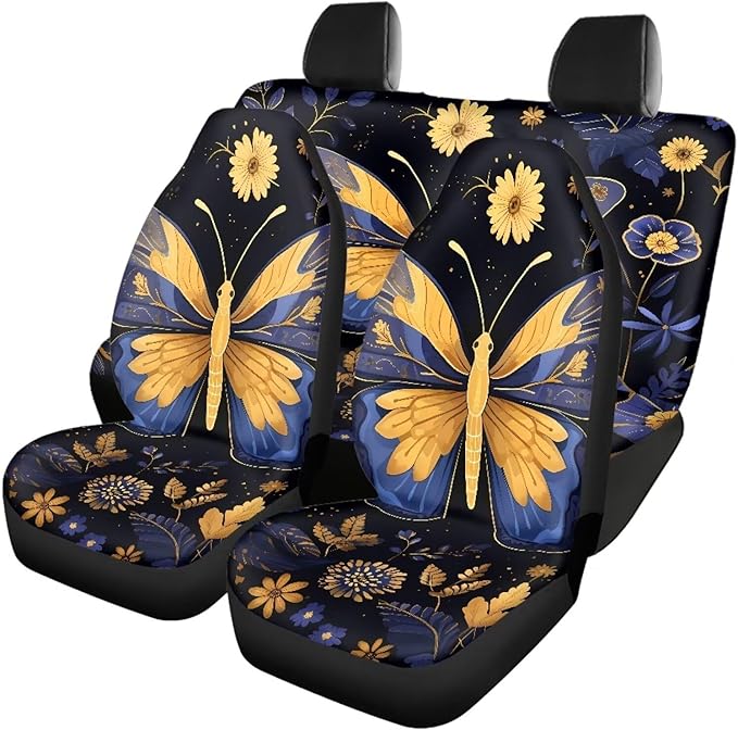 Butterfly Flower Seat Cover Sets for Cars Car